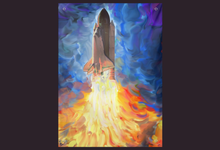 Load image into Gallery viewer, Space Shuttle Tapestry &quot;Blast Off&quot;