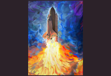 Load image into Gallery viewer, Space Shuttle Tapestry &quot;Blast Off&quot;