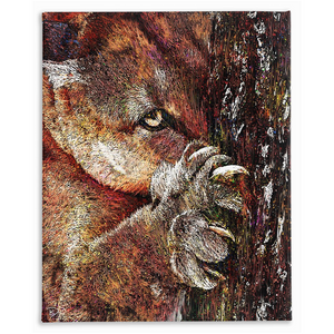 Mountain Lion Claws Canvas Print "Iron Sharpens Iron"