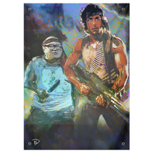 Load image into Gallery viewer, Danny Devito Rambo Wall Tapestry &quot;They Drew First Blood&quot;