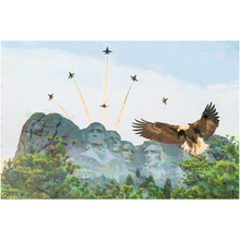 Load image into Gallery viewer, Mount Rushmore Aluminum Print &quot;Rock, Flag, and Eagle&quot;