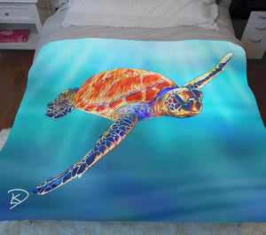 Sea Turtle Throw Blanket "Sea Turtle"
