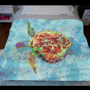 Sea Turtle Throw Blanket "Sea Wisdom"