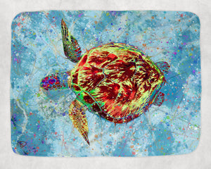 Sea Turtle Throw Blanket "Sea Wisdom"