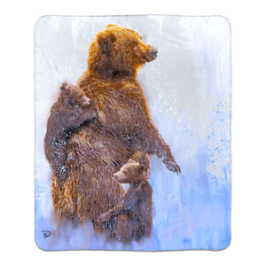 Grizzly Bear Throw Blanket "Mama Bear"