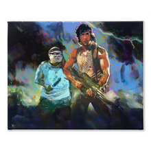 Load image into Gallery viewer, Danny Devito Rambo Canvas Print &quot;They Drew First Blood&quot;