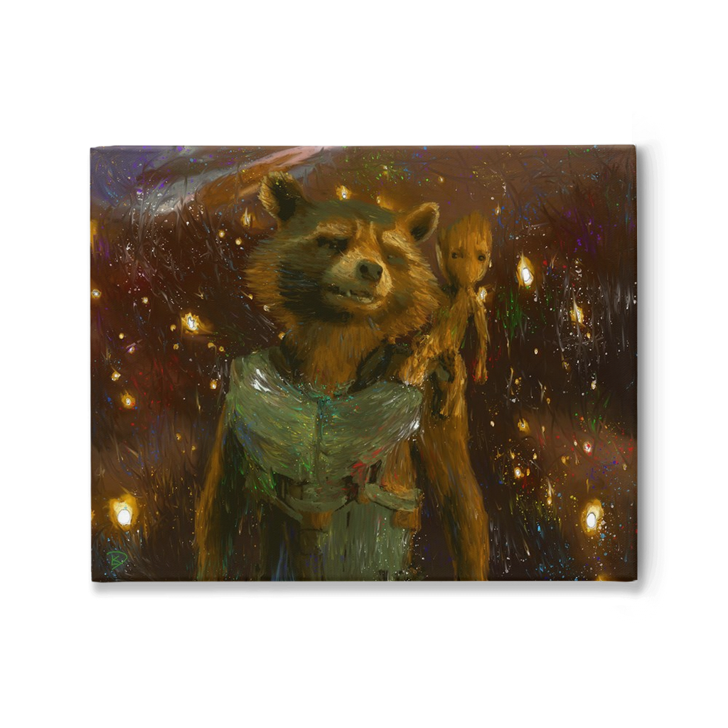 Rocket and Groot Canvas Print 