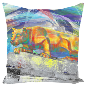 Lion Statue Throw Pillow