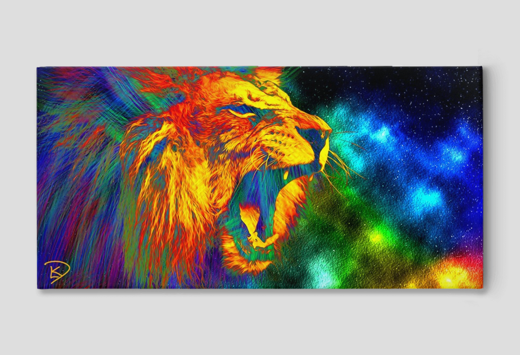 Lion Space Canvas Print 