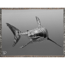 Load image into Gallery viewer, Great White Shark Woven Blanket