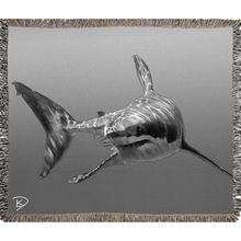 Load image into Gallery viewer, Great White Shark Woven Blanket