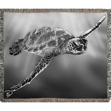 Load image into Gallery viewer, Sea Turtle Woven Blanket &quot;Sea Turtle&quot;