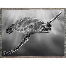 Load image into Gallery viewer, Sea Turtle Woven Blanket &quot;Sea Turtle&quot;