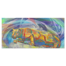 Load image into Gallery viewer, Lion Statue Beach Towel &quot;Nittany Lion Statue&quot;
