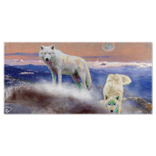 Load image into Gallery viewer, Wolf Beach Towel &quot;Arctic Wolves&quot;
