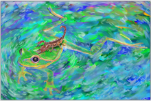 Load image into Gallery viewer, Frog Aluminum Print &quot;Scorpion and the Frog&quot;