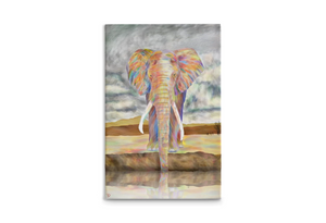 Elephant Canvas Print "Elephant Reflection"