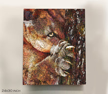 Load image into Gallery viewer, Mountain Lion Aluminum Print &quot;Iron Sharpens Iron&quot;