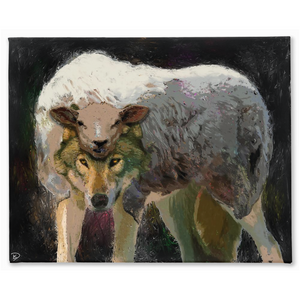 Wolf Sheeps Clothing Canvas Print "Beware"