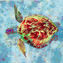 Load image into Gallery viewer, Sea Turtle Shower Curtain &quot;Sea Wisdom&quot;