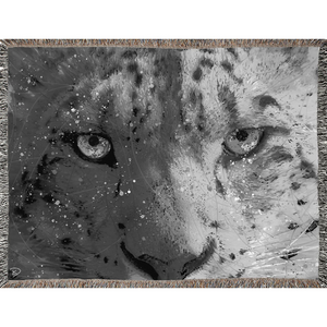 Snow Leopard Woven Blanket "Enjoy The Silence"