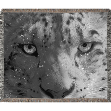 Load image into Gallery viewer, Snow Leopard Woven Blanket &quot;Enjoy The Silence&quot;
