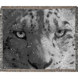 Snow Leopard Woven Blanket "Enjoy The Silence"