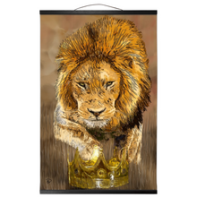 Load image into Gallery viewer, Lion Hanging Canvas Print &quot;Protect The Crown&quot;