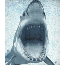 Load image into Gallery viewer, Great White Shark Shower Curtain &quot;Jaws of Fear&quot;