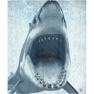 Great White Shark Shower Curtain "Jaws of Fear"