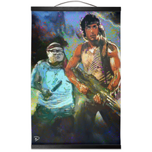 Load image into Gallery viewer, Danny Devito Rambo Hanging Canvas &quot;They Drew First Blood&quot;