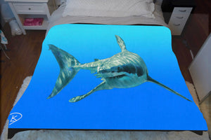 Great White Shark Throw Blanket