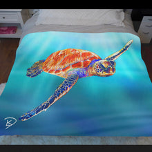 Load image into Gallery viewer, Sea Turtle Throw Blanket &quot;Sea Turtle&quot;