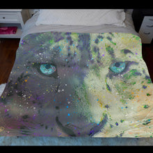 Load image into Gallery viewer, Snow Leopard Throw Blanket &quot;Enjoy The Silence&quot;