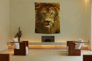Lion Wall Tapestry "Lion No Doubt"