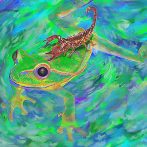 Frog Canvas Print "Scorpion and the Frog"