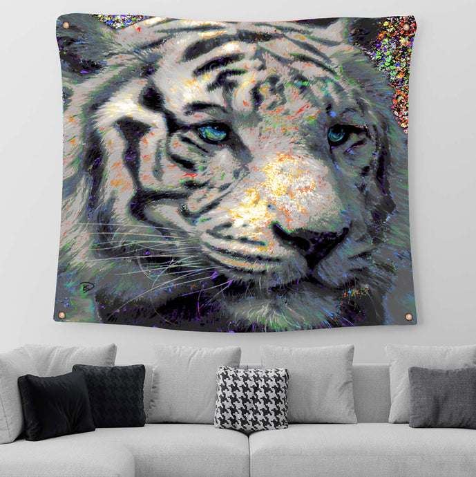 White Tiger Tapestry 
