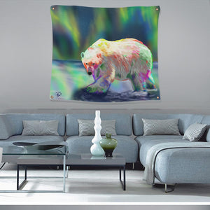 Polar Bear Wall Tapestry "Polar Lights"