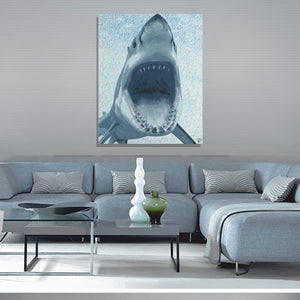 Great White Shark Canvas Print "Jaws of Fear"