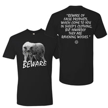 Load image into Gallery viewer, Wolf In Sheeps Clothing Unisex T-Shirt &quot;Beware&quot;