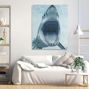 Great White Shark Canvas Print "Jaws of Fear"
