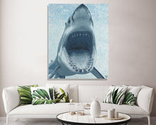 Load image into Gallery viewer, Great White Shark Canvas Print &quot;Jaws of Fear&quot;