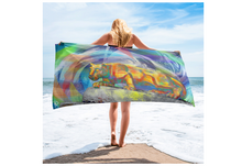 Load image into Gallery viewer, Lion Statue Beach Towel &quot;Nittany Lion Statue&quot;