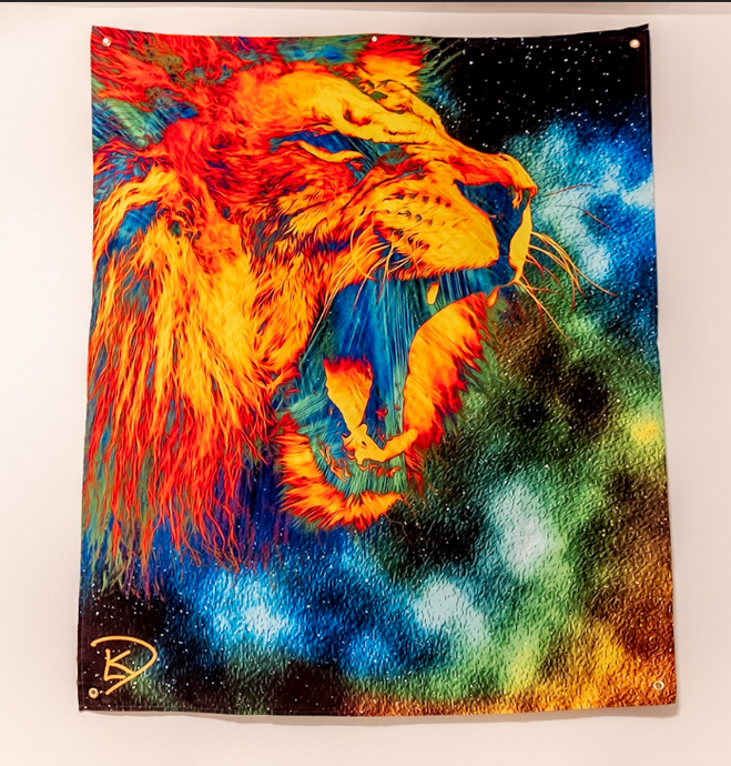 Lion Space Tapestry 