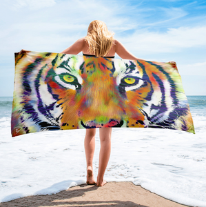 Tiger Eye Beach Towel "Tiger Eyes"