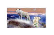 Load image into Gallery viewer, Wolf Beach Towel &quot;Arctic Wolves&quot;