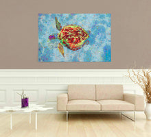 Load image into Gallery viewer, Sea Turtle Canvas Print &quot;Sea Wisdom&quot;