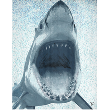 Load image into Gallery viewer, Great White Shark Shower Curtain &quot;Jaws of Fear&quot;