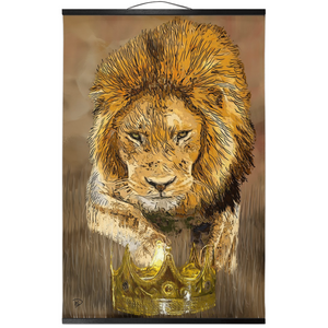 Lion Hanging Canvas Print "Protect The Crown"