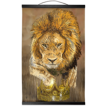 Load image into Gallery viewer, Lion Hanging Canvas Print &quot;Protect The Crown&quot;